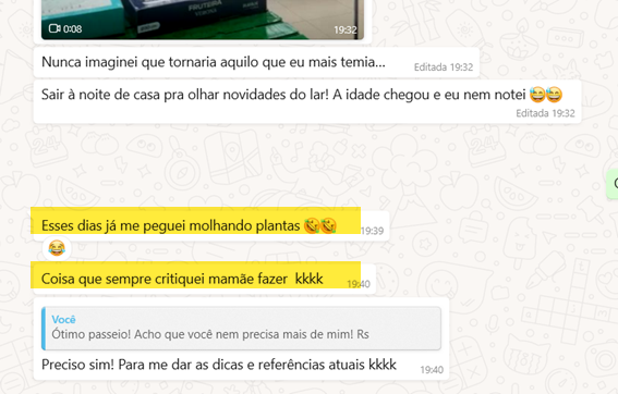 Depoimento: me peguei molhando plantas, coisa que sempre critiquei mamãe fazer